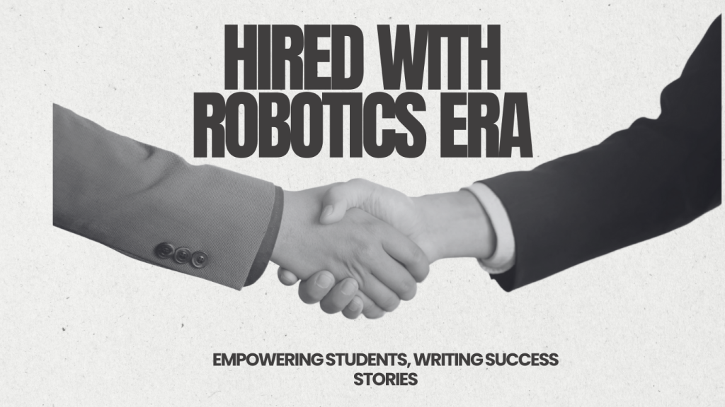 DDU University students hired through Robotics Era placement program – Writing Success Stories